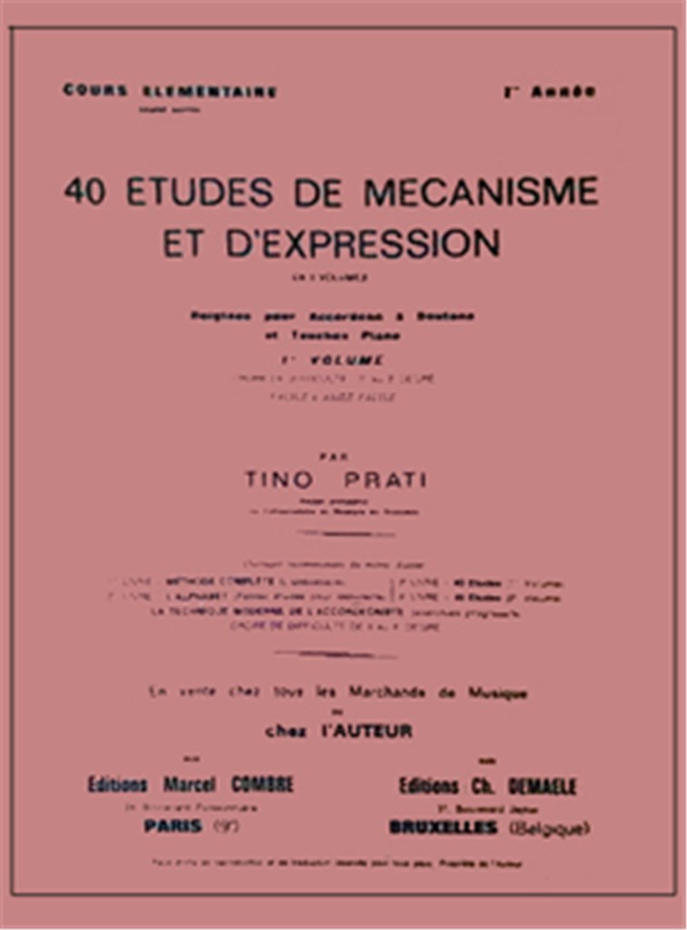 Etudes de mécanisme et d'expression (40) Vol.1